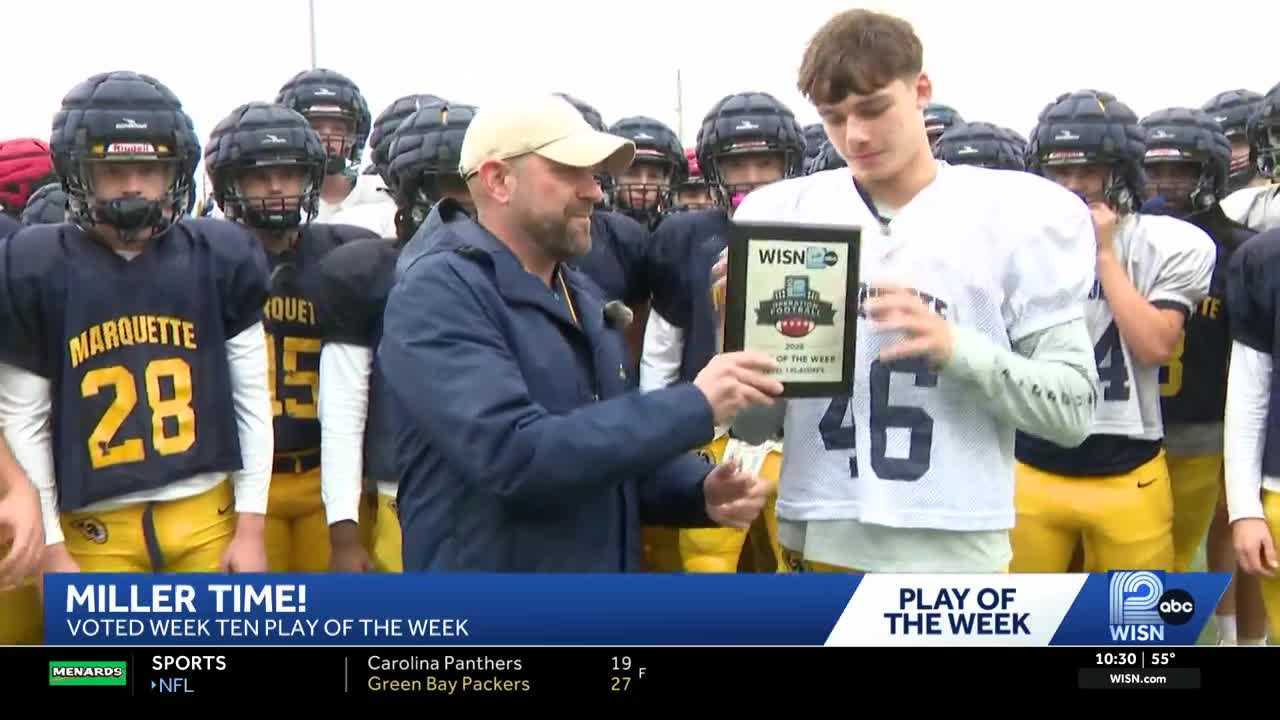 Marquette High School gets Play of the Week plaque for 'Miller Time' — Elm Grove Schools news